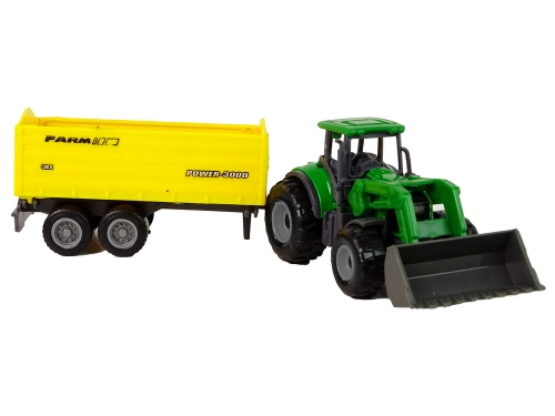 Small Green Tractor With Yellow Trailer