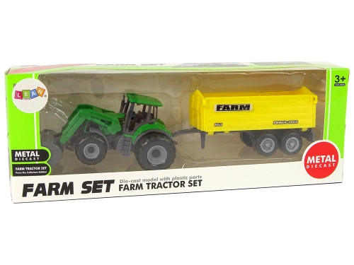Small Green Tractor With Yellow Trailer