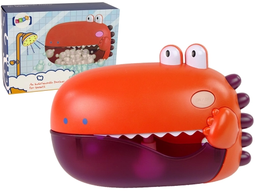 Soap Bubble Bath Toy Red Dinosaur with Batteries