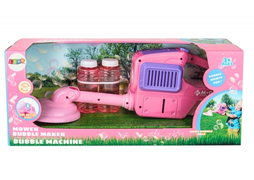 Soap Bubble Machine Lawn Mower Trimmer Two Fluids Pink