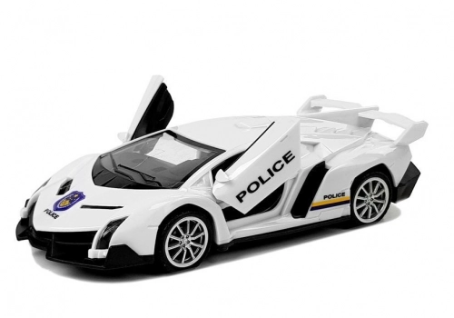 Sports Car with Tension and Sound Police White