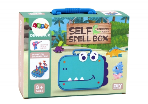 Suitcase Set DIY Puzzle Blocks Dinosaurs 227 pieces.