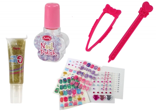 Suitcase With Nail Accessories Manicure Stickers Nail Tips