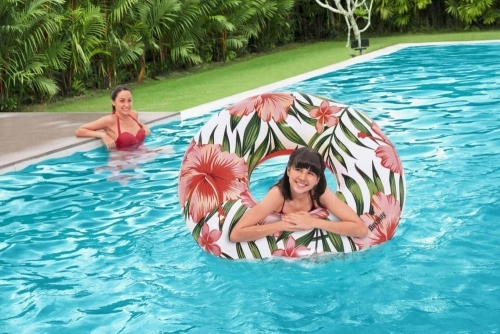 Swimming Ring With Pink Palms 119 m Bestway 36237