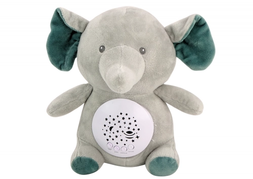 Teddy Bear Elephant Sleeping Melodies Light Star Projector Gray