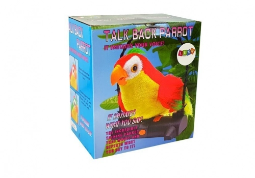 The Bird Parrot Repeats The Words Green