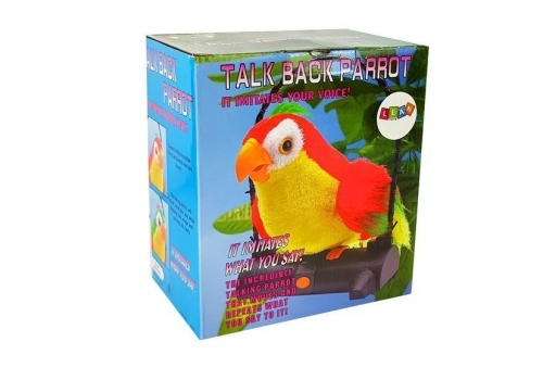 The Bird Parrot Repeats The Words Green
