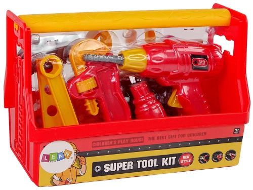 Tool Box Hammer Pliers Red
