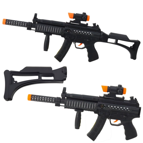 Toy Machine Gun Lights Sounds Black 62cm