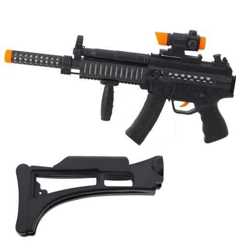 Toy Machine Gun Lights Sounds Black 62cm