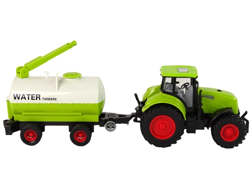 Tractor With Big Wheel Trailer Green Farm