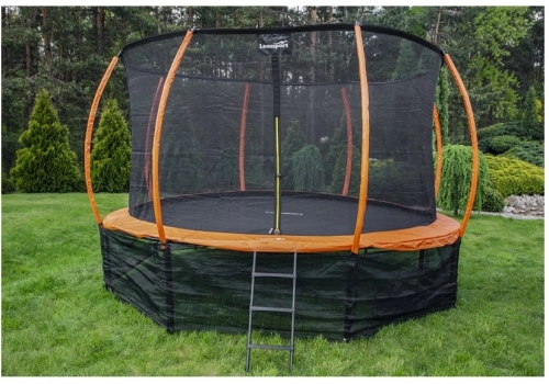 Batuts ar drošības tīklu un kāpnēm 366 cm (12ft) LEAN SPORT BEST Orange