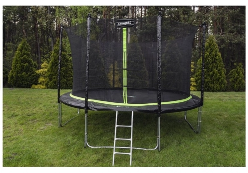 Батут с защитной сеткой и лестница 366 см (12ft) SPORT PRO Green