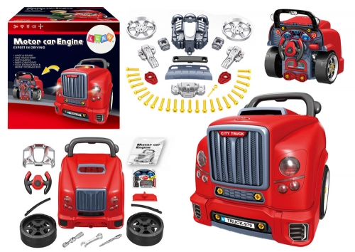 Truck Engine Disassembly DIY Kit Red Workshop