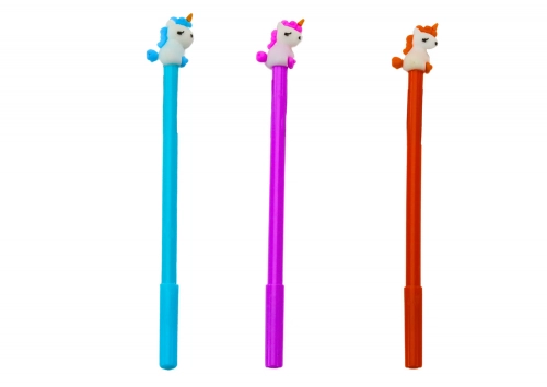 Unicorn Ballpoint Pen Black Cap Refill Mix Purple Orange 0.5mm