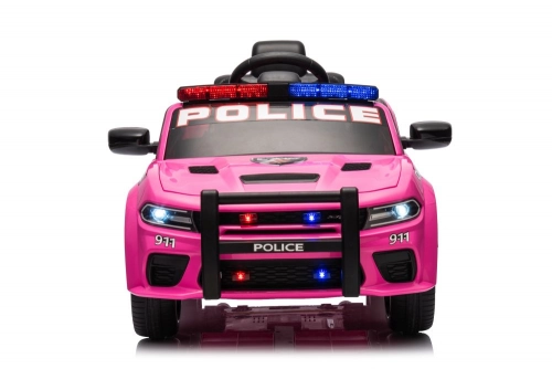 Vienvietīgs elektromobilis Dodge Charger Police Pink