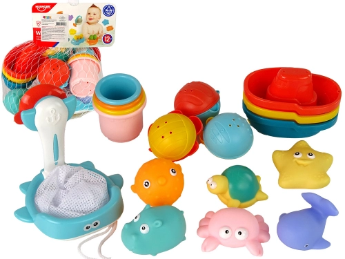 Water Animals Rubber Mesh Bathing Set Sea creatures 17 pieces