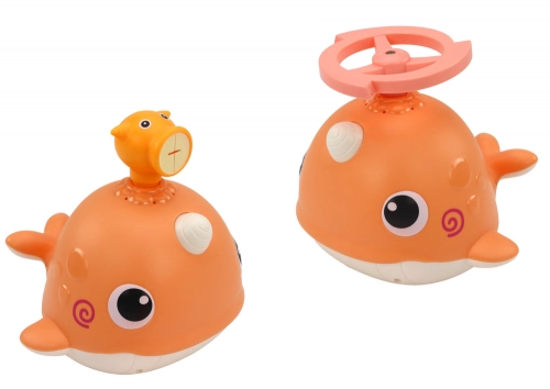 Whale Bath Toy 3 Tips Orange
