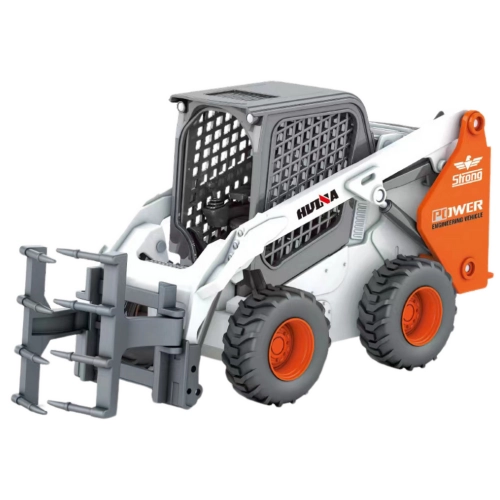 Wheel Loader With Grapple Metal Huina White 1:50