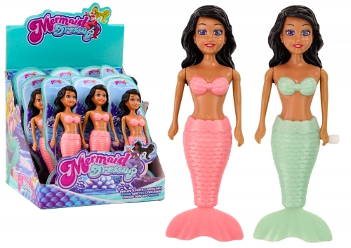 Wind-up Floating Water Mermaid Turquoise Pink Bath Doll MIX