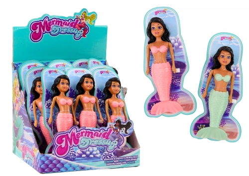 Wind-up Floating Water Mermaid Turquoise Pink Bath Doll MIX