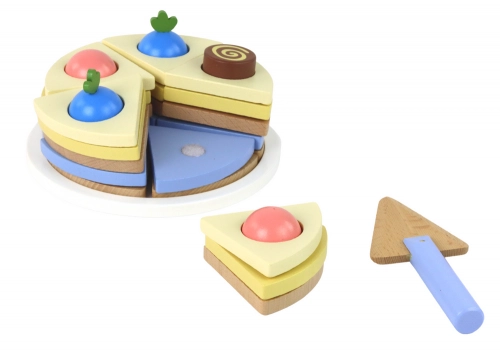 Wooden Cake Cake Pieces 8 pieces.