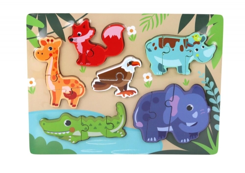 Wooden Colorful Jigsaw Puzzle For Children Mix Patterns