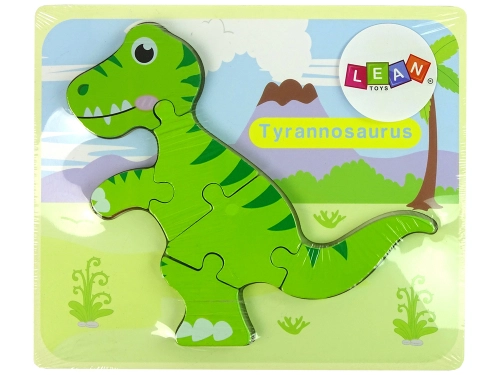 Wooden Isanosaurus Green Dinosaur Puzzle