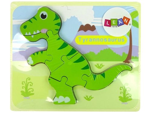Wooden Isanosaurus Green Dinosaur Puzzle