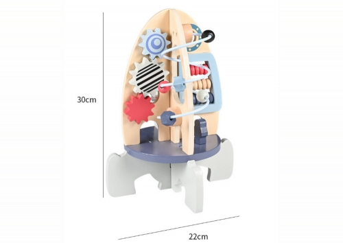 Wooden Racket Educational Beads Gears