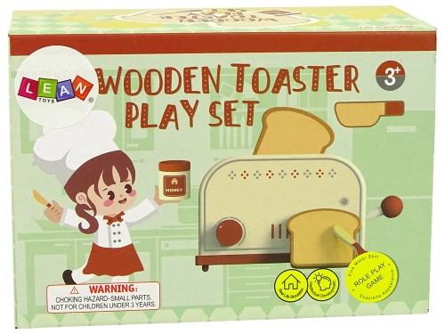 Wooden Toaster Accessories Breakfast Kitchen Kids