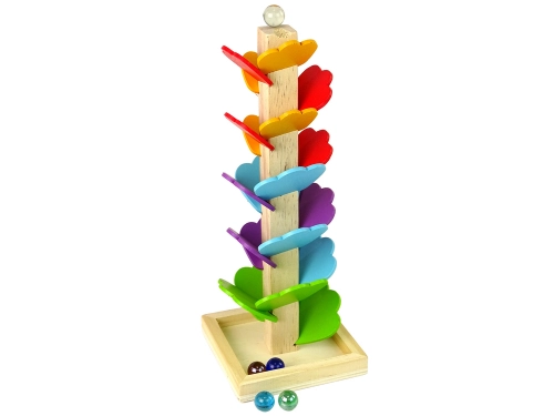 Wooden Tree Ball Track Ball Slide Leaves