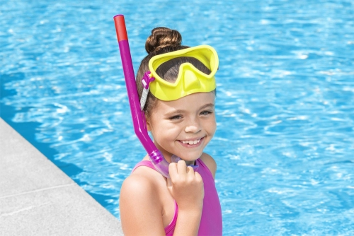 Yellow and Pink Diving Mask with Snorkel Bestway 24036