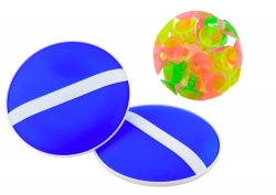 Arcade Game Round Paddles Ball With Suction Cups Blue