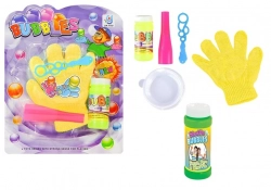 MAGIC CATCHABLE BUBBLE SET KIDS BLOWING BUBBLES BOUNCE CATCH CATCHING GLOVE FUN