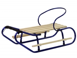 Metal Sled with Backrest Strap Blue
