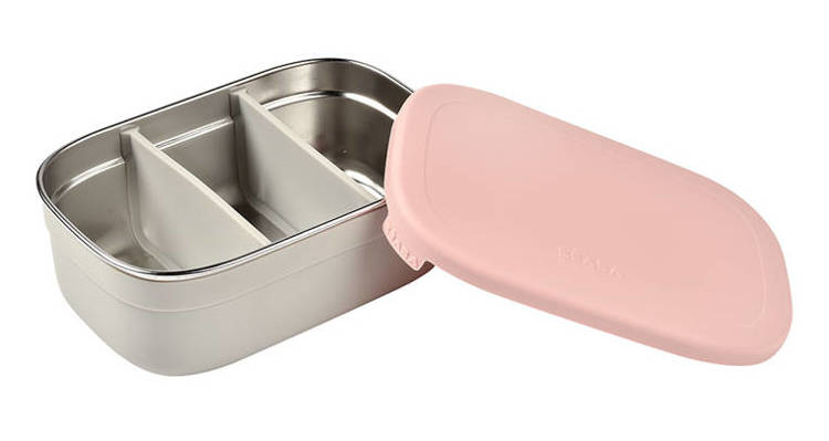 Beaba Lunchbox Ze Stali Nierdzewnej z Pokrywką i Osłoną Powder Pink