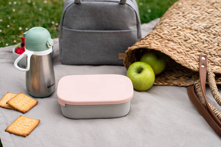 Beaba Lunchbox Ze Stali Nierdzewnej z Pokrywką i Osłoną Powder Pink