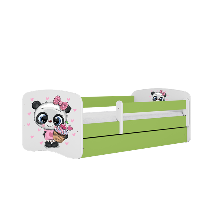 Bed babydreams green panda with drawer with mattress 140/70