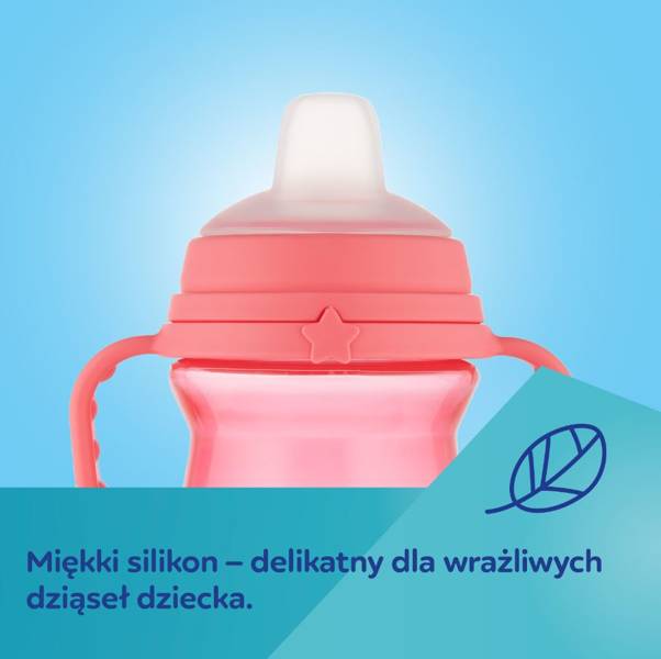 Canpol Babies FirstCup Kubek z Silikonowym Ustnikiem 250ml Bonjour Paris Różowy 56/613_pink