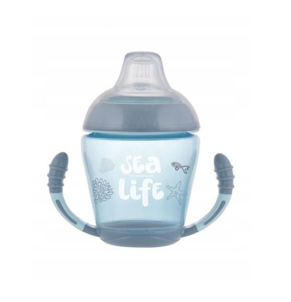 Canpol Babies Sea Life Kubek Niekapek Miękki Silikonowy Ustnik 230ml  Różowy