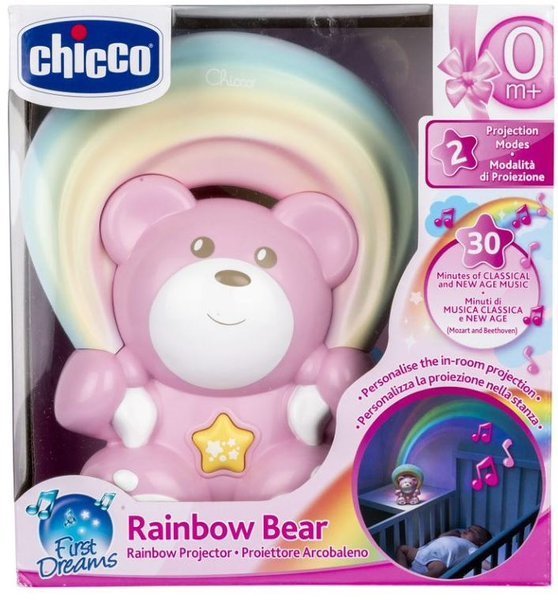 Chicco Rainbow Bear lācītis projektors Pink