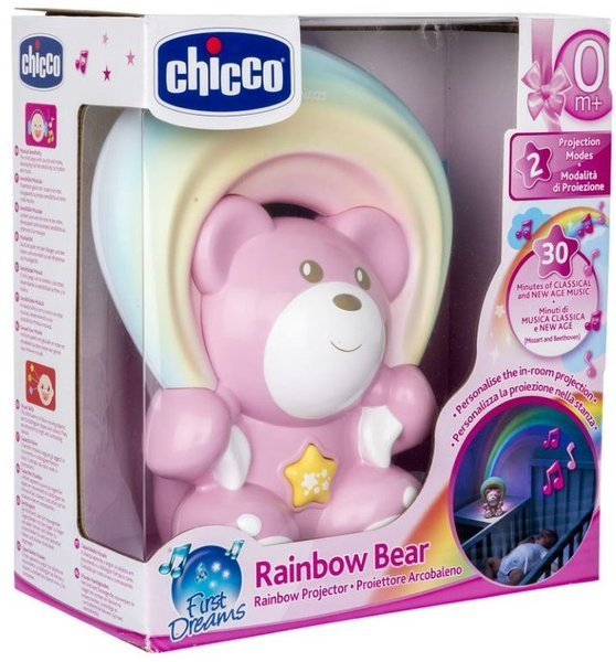 Chicco Rainbow Bear lācītis projektors Pink