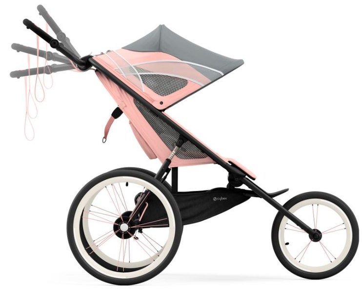 Cybex Avi Sport Collection Silver Pink Sporta Ratiņi