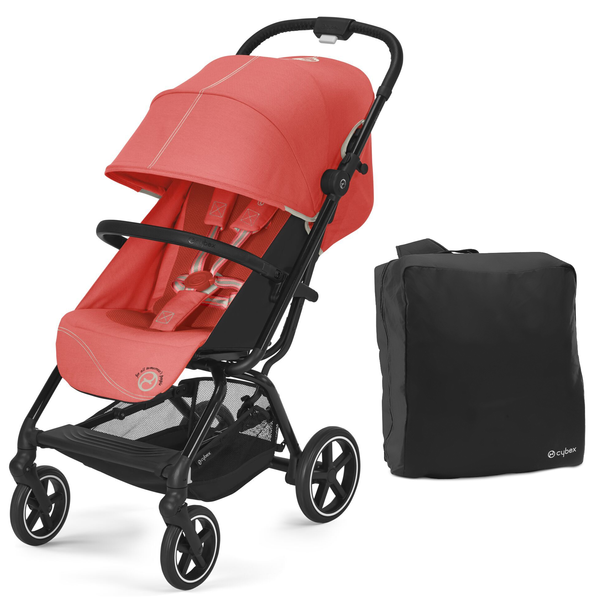 Cybex Beezy Hibiscus Red 2023 Sporta ratiņi + Soma transportēšanai