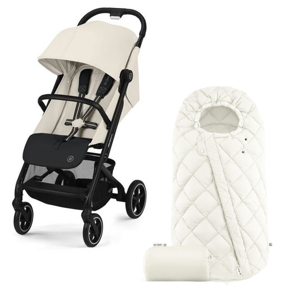 Cybex Beezy Wózek Canvas White 2024 + Snogga 2 Sporta ratiņi