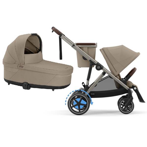 Cybex E-Gazelle S Almond Beige Dvīņu ratiņi