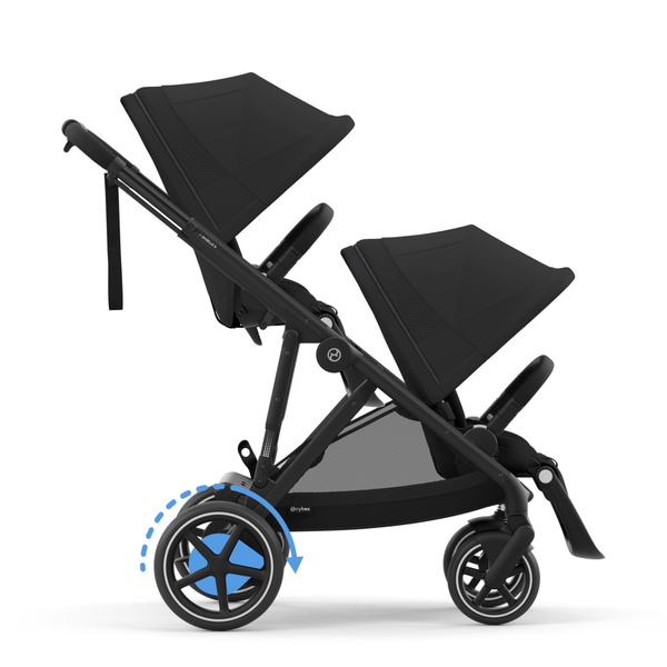 Cybex E-Gazelle S Moon Black Dvīņu rati