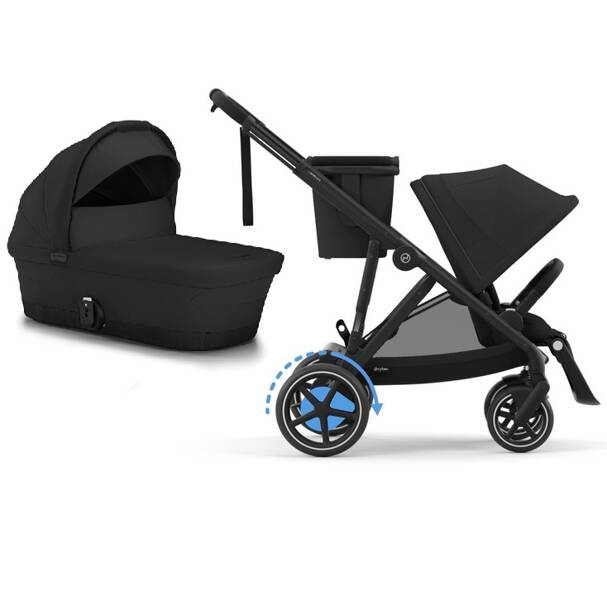 Cybex E-Gazelle S Moon Black Dvīņu ratiņi