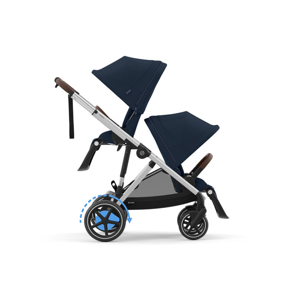 Cybex E-Gazelle S Ocean Blue/Silver Коляска для двойняшек